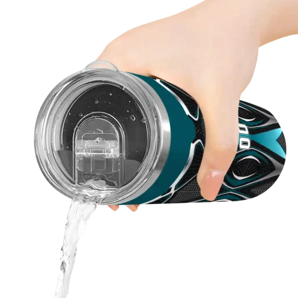 custom charlotte hornets superman emblem teal black skinny tumbler latest model.webp