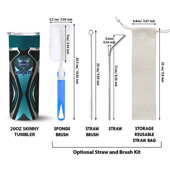 custom charlotte hornets superman emblem teal black skinny tumbler new arrival.webp