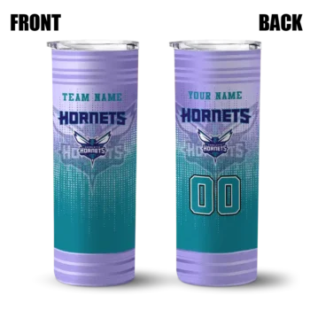 custom charlotte hornets swirl texture teal skinny tumbler fashion forward.webp