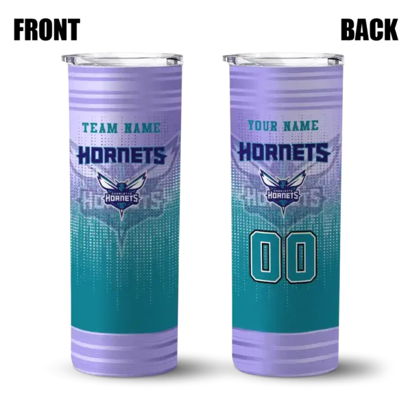 custom charlotte hornets swirl texture teal skinny tumbler fashion forward.webp