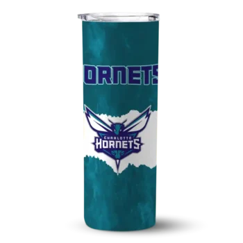 custom charlotte hornets torn band teal white skinny tumbler best selling 1.webp