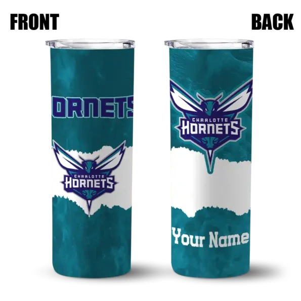 custom charlotte hornets torn band teal white skinny tumbler fashion forward.webp