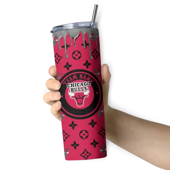 custom chicago bulls camo streak red skinny tumbler premium grade.webp