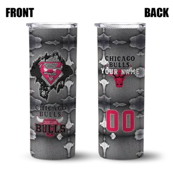 custom chicago bulls chevron v red gray skinny tumbler fashion forward.webp