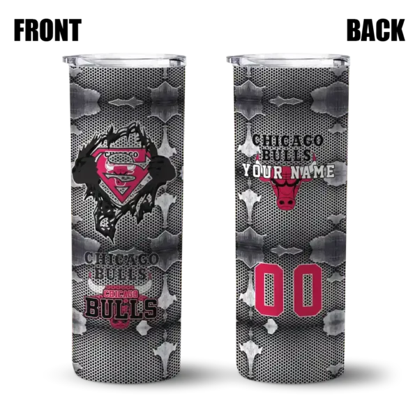 custom chicago bulls chevron v red gray skinny tumbler fashion forward.webp