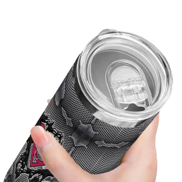 custom chicago bulls chevron v red gray skinny tumbler high quality.webp