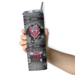 custom chicago bulls chevron v red gray skinny tumbler best selling 1.webp