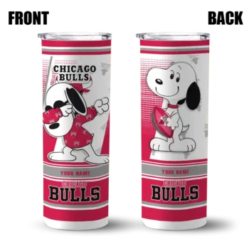 custom chicago bulls snoopy dog red white skinny tumbler fashion forward.webp