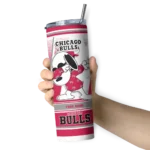 custom chicago bulls snoopy dog red white skinny tumbler best selling 1.webp