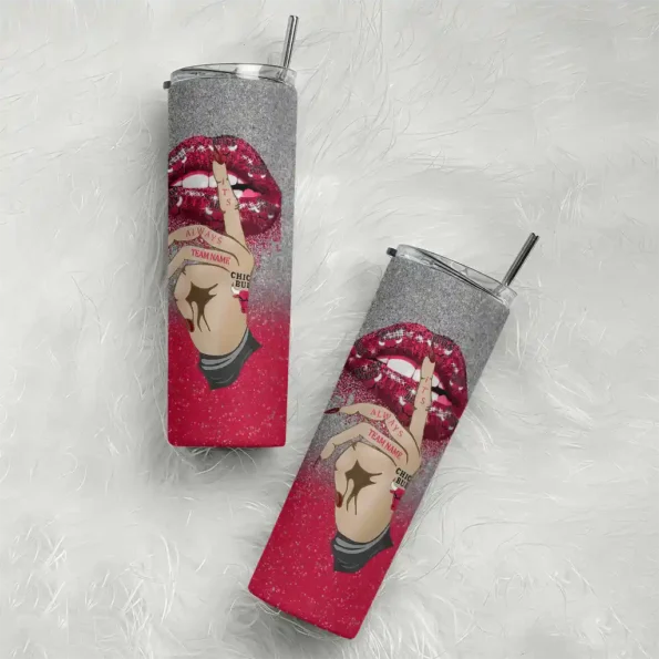 custom chicago bulls sparkle lips red skinny tumbler top rated.webp