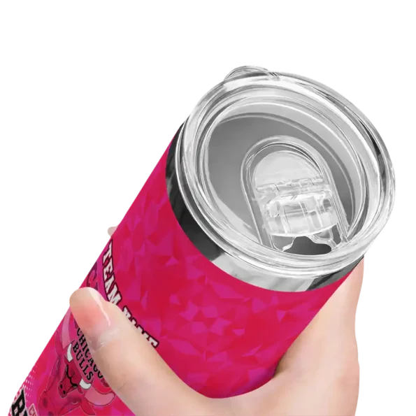 custom chicago bulls starburst tiles red skinny tumbler high quality.webp