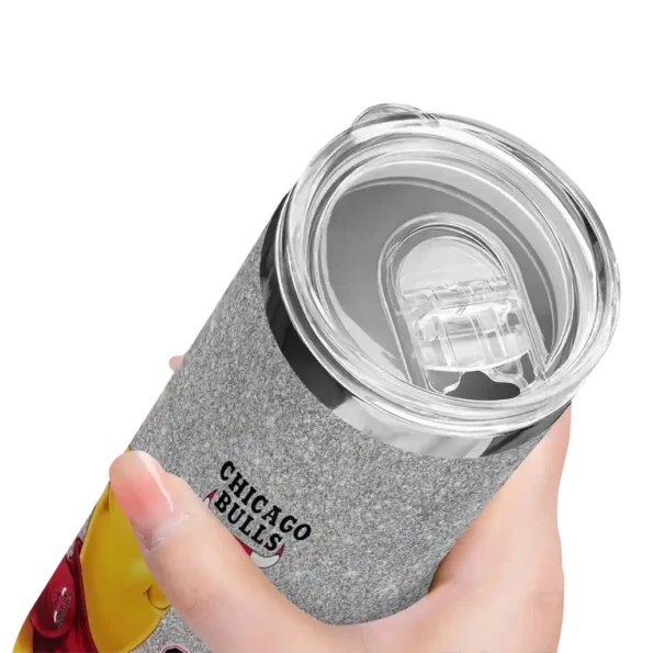 custom chicago bulls winnie the pooh red gray skinny tumbler high quality.webp