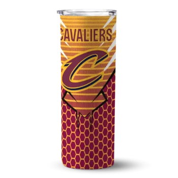 custom cleveland cavaliers chevron stripes wine skinny tumbler best selling 1.webp