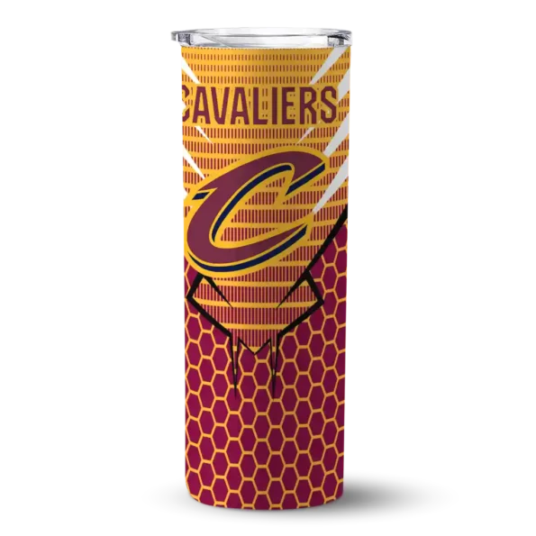 custom cleveland cavaliers chevron stripes wine skinny tumbler best selling 1.webp