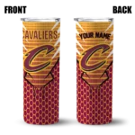 custom cleveland cavaliers chevron stripes wine skinny tumbler best selling 1.webp