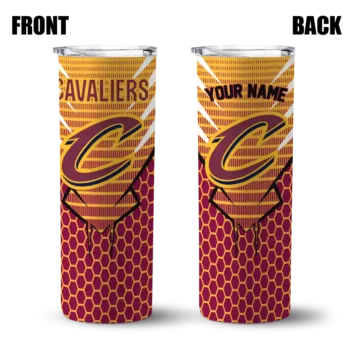 custom cleveland cavaliers chevron stripes wine skinny tumbler fashion forward.webp
