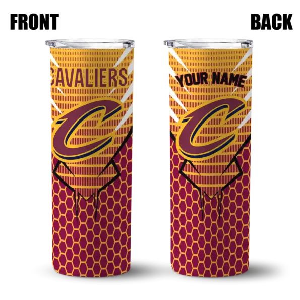 custom cleveland cavaliers chevron stripes wine skinny tumbler fashion forward.webp
