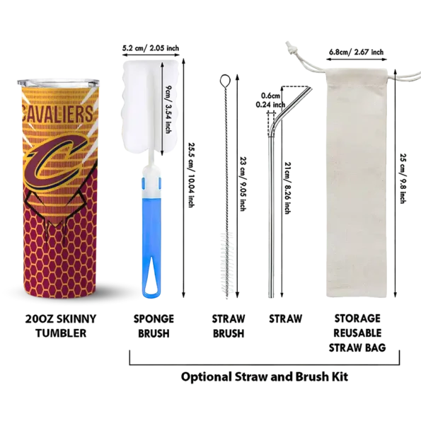 custom cleveland cavaliers chevron stripes wine skinny tumbler new arrival.webp
