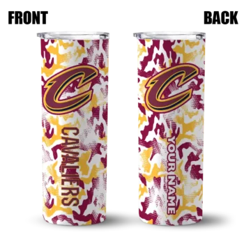 custom cleveland cavaliers claw marks wine white skinny tumbler fashion forward.webp