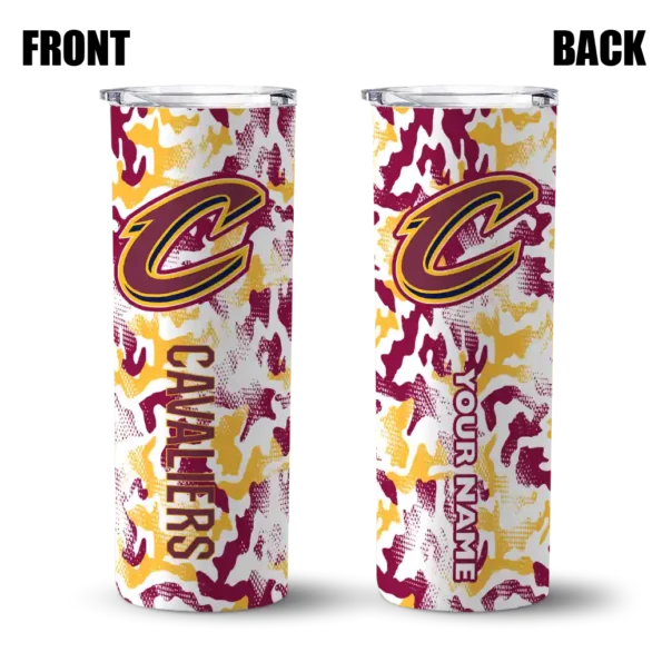 custom cleveland cavaliers claw marks wine white skinny tumbler fashion forward.webp