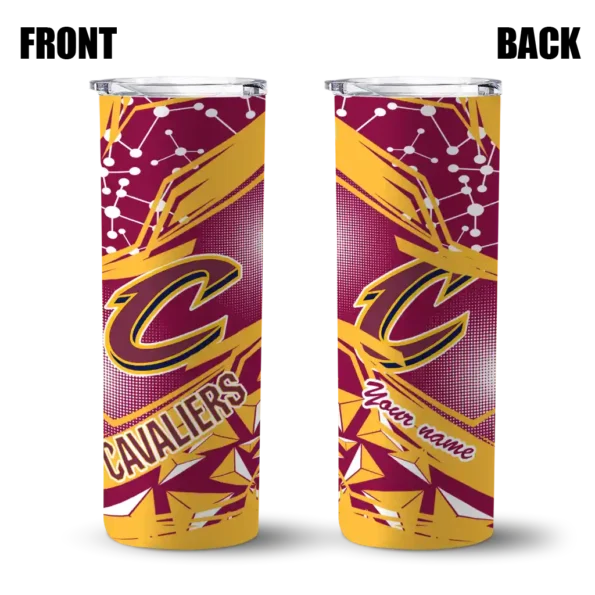 custom cleveland cavaliers helmet clash wine skinny tumbler fashion forward.webp