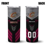 custom cleveland cavaliers hexagon honeycomb wine black skinny tumbler best selling 1.webp
