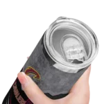 custom cleveland cavaliers hexagon honeycomb wine black skinny tumbler best selling 1.webp