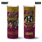 custom cleveland cavaliers kiss band gold skinny tumbler best selling 1.webp