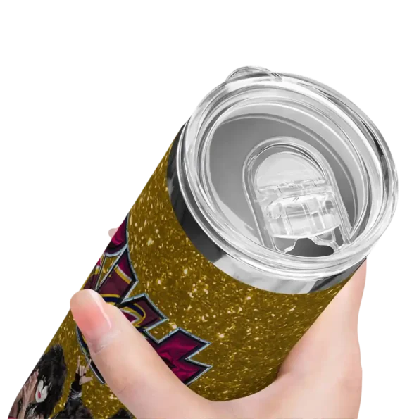 custom cleveland cavaliers kiss band gold skinny tumbler high quality.webp