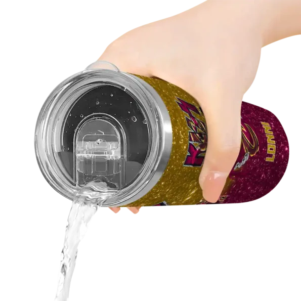 custom cleveland cavaliers kiss band gold skinny tumbler latest model.webp