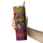 custom cleveland cavaliers kiss band gold skinny tumbler best selling 1.webp