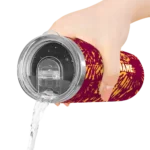 custom cleveland cavaliers metallic grid wine skinny tumbler best selling 1.webp