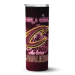 custom cleveland cavaliers rose romance wine black skinny tumbler best selling 2.webp