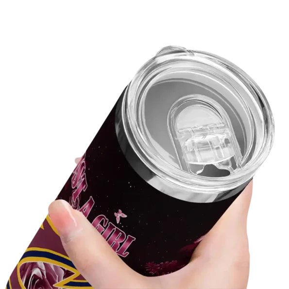 custom cleveland cavaliers rose romance wine black skinny tumbler high quality.webp