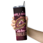 custom cleveland cavaliers rose romance wine black skinny tumbler best selling 2.webp