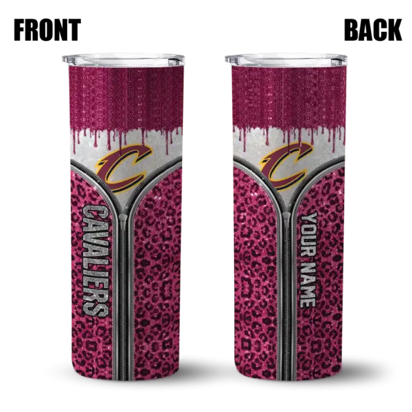 custom cleveland cavaliers sparkle drip wine skinny tumbler fashion forward.webp