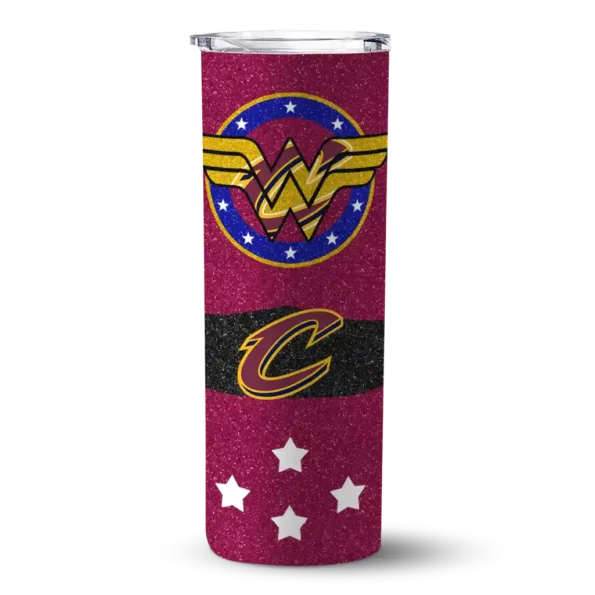 custom cleveland cavaliers star cluster wine skinny tumbler best selling.webp