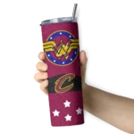 custom cleveland cavaliers star cluster wine skinny tumbler best selling.webp