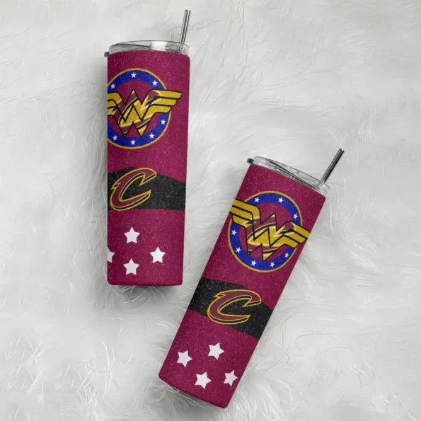 custom cleveland cavaliers star cluster wine skinny tumbler top rated.webp