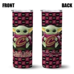 custom cleveland cavaliers yoda cozy wine black skinny tumbler best selling 1.webp