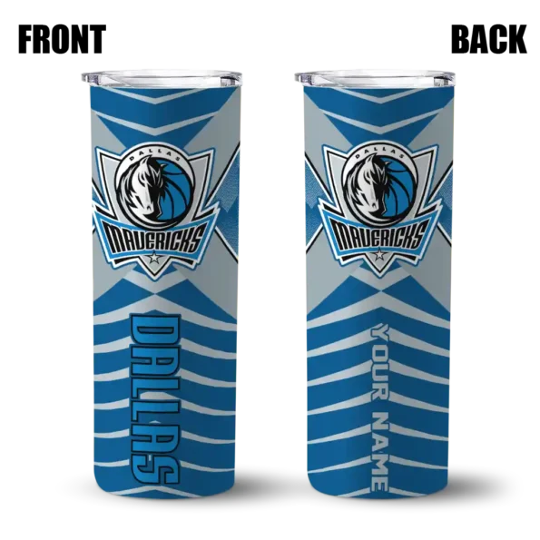 custom dallas mavericks camo texture blue skinny tumbler fashion forward.webp