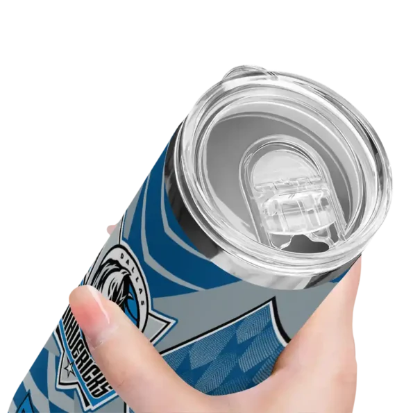 custom dallas mavericks camo texture blue skinny tumbler high quality.webp