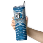 custom dallas mavericks camo texture blue skinny tumbler best selling 1.webp