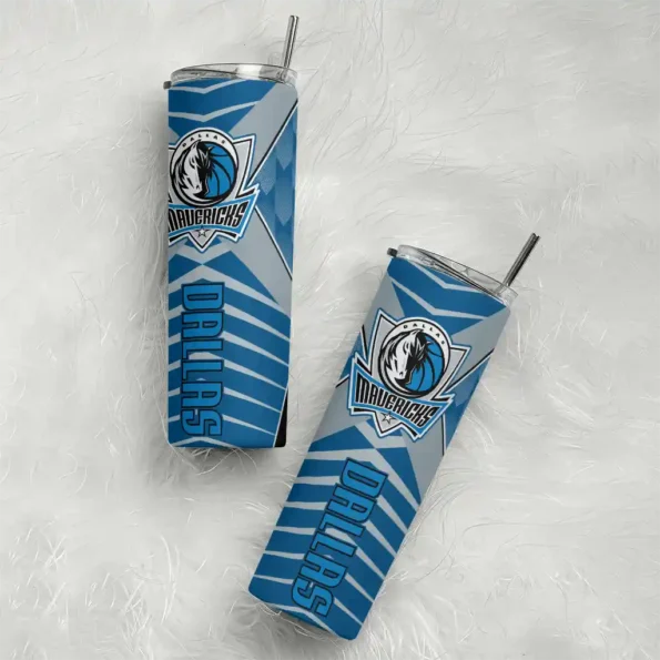 custom dallas mavericks camo texture blue skinny tumbler top rated.webp