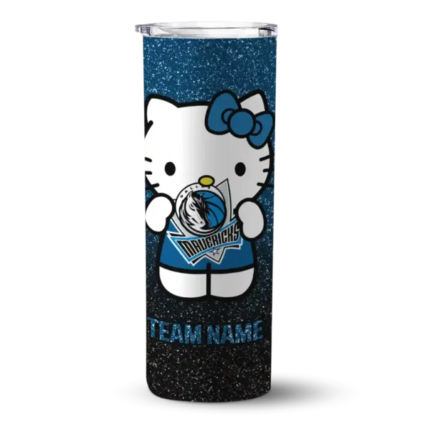 custom dallas mavericks hello kitty blue black skinny tumbler best selling 1.webp