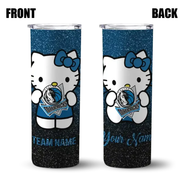 custom dallas mavericks hello kitty blue black skinny tumbler fashion forward.webp