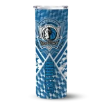 custom dallas mavericks monogram burst blue white skinny tumbler best selling 1.webp