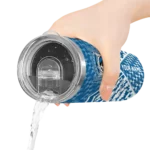 custom dallas mavericks monogram burst blue white skinny tumbler best selling 1.webp