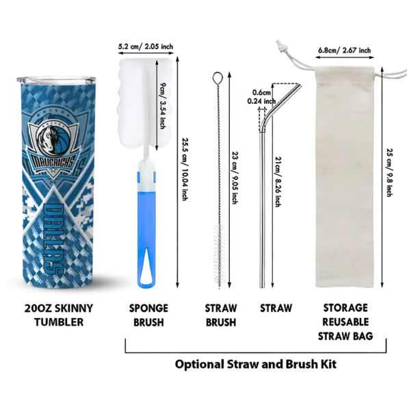 custom dallas mavericks monogram burst blue white skinny tumbler new arrival.webp