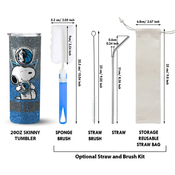 custom dallas mavericks snoopy attitude blue skinny tumbler new arrival.webp